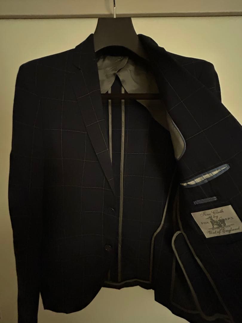 【最終値下】スーツ フォックスブラザーズ ネイビー ウィンドウペン44