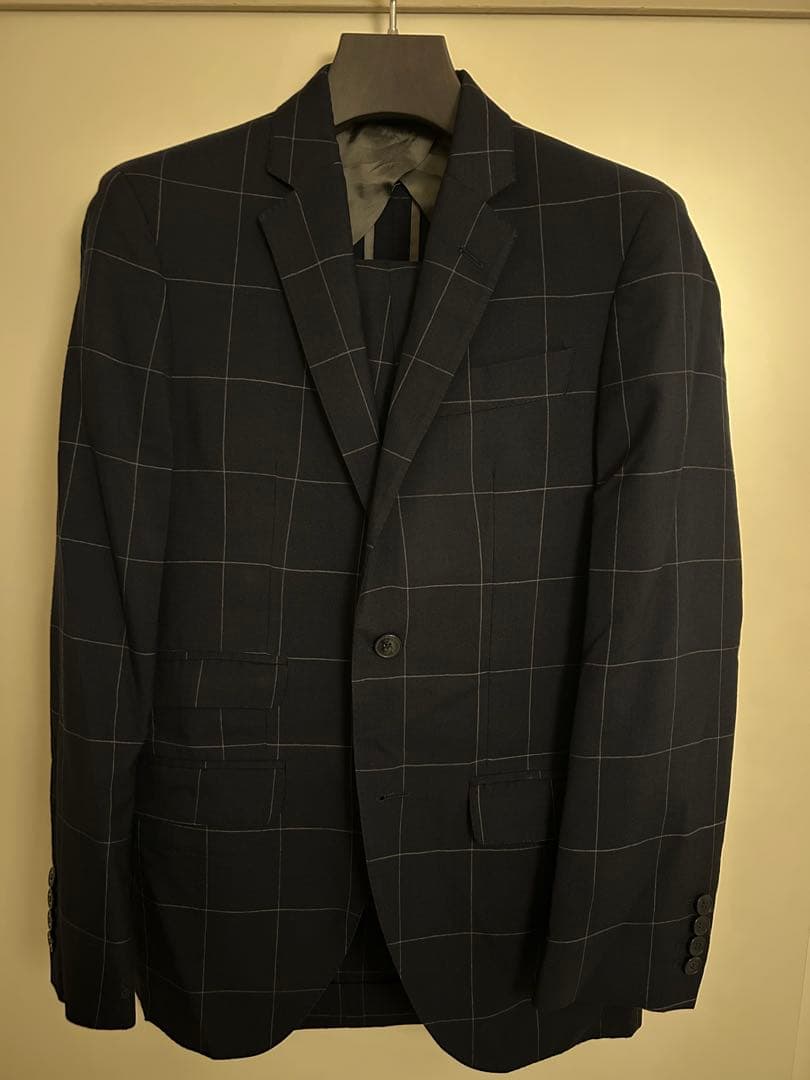 【最終値下】スーツ フォックスブラザーズ ネイビー ウィンドウペン44