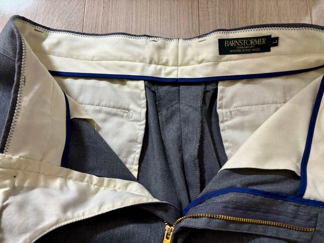 バーンストーマー　1001P ノープリーツドレスチノ　グレー　Lサイズ