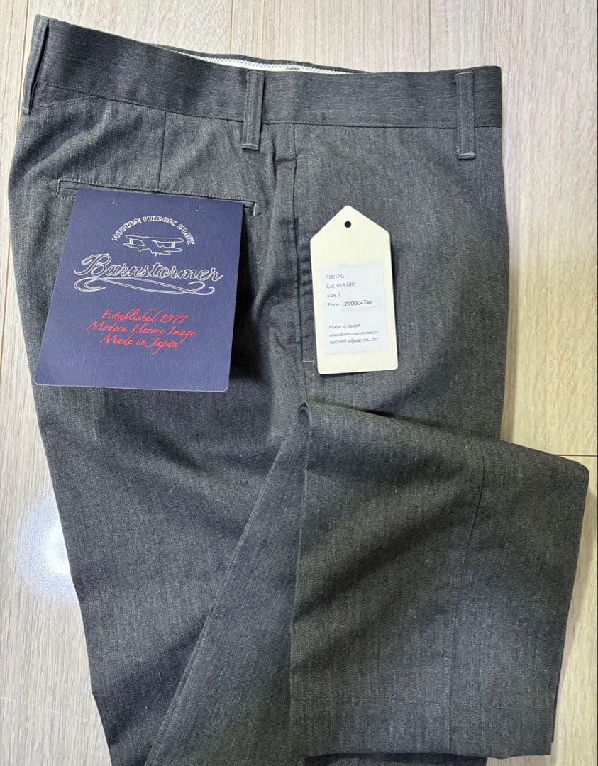 バーンストーマー　1001P ノープリーツドレスチノ　グレー　Lサイズ