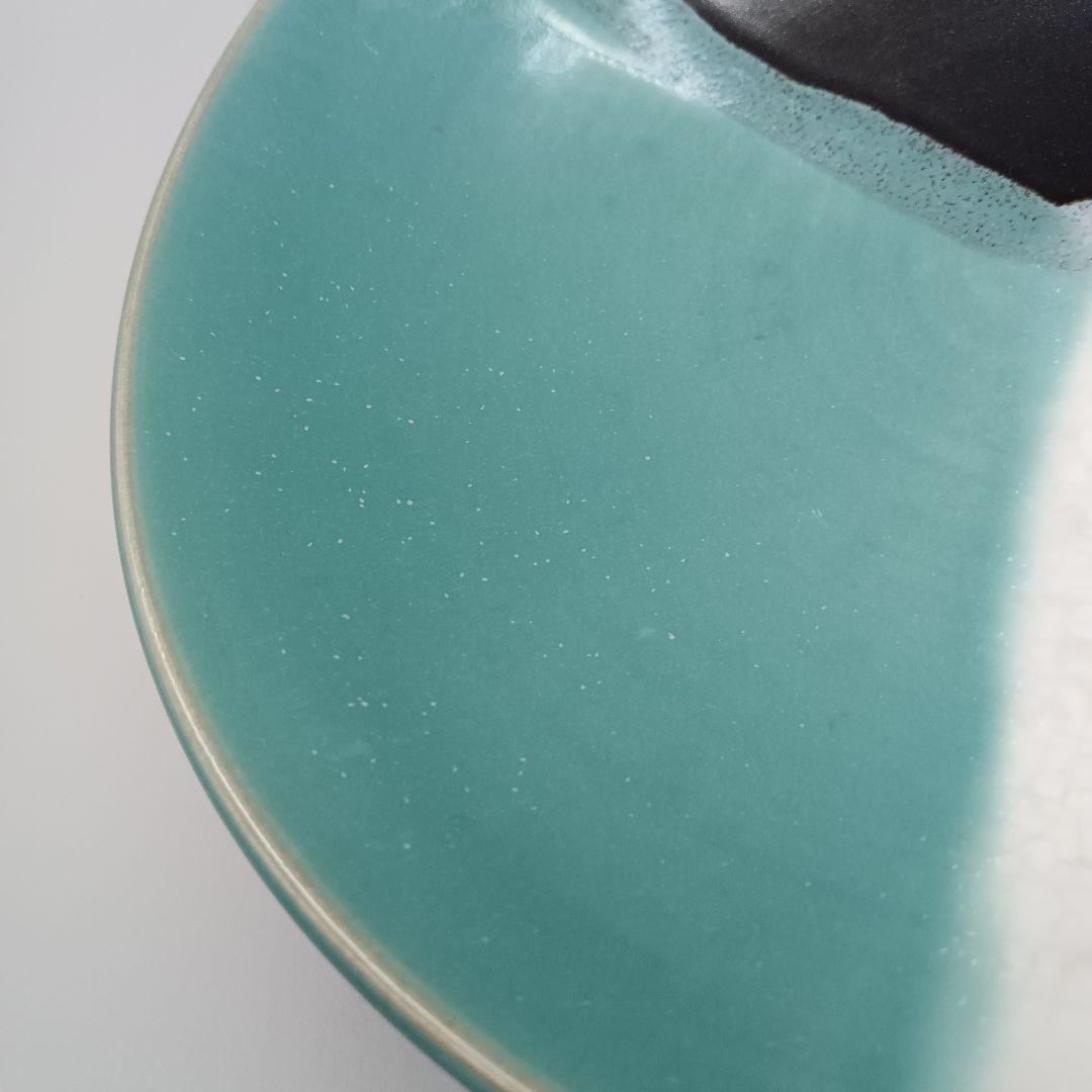 因州 中井窯 染め分け 3色 皿 2点 セット 器 六寸