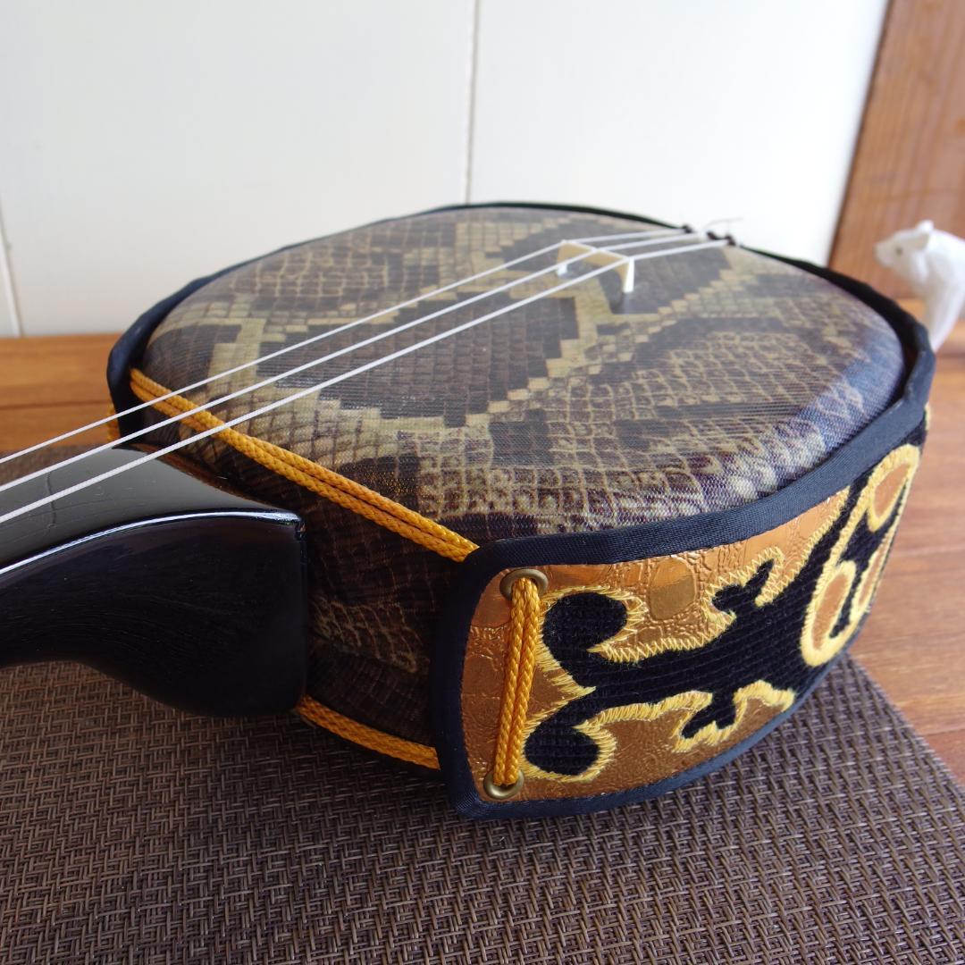 沖縄三線　ケース付き(インナー有り　替え弦多数