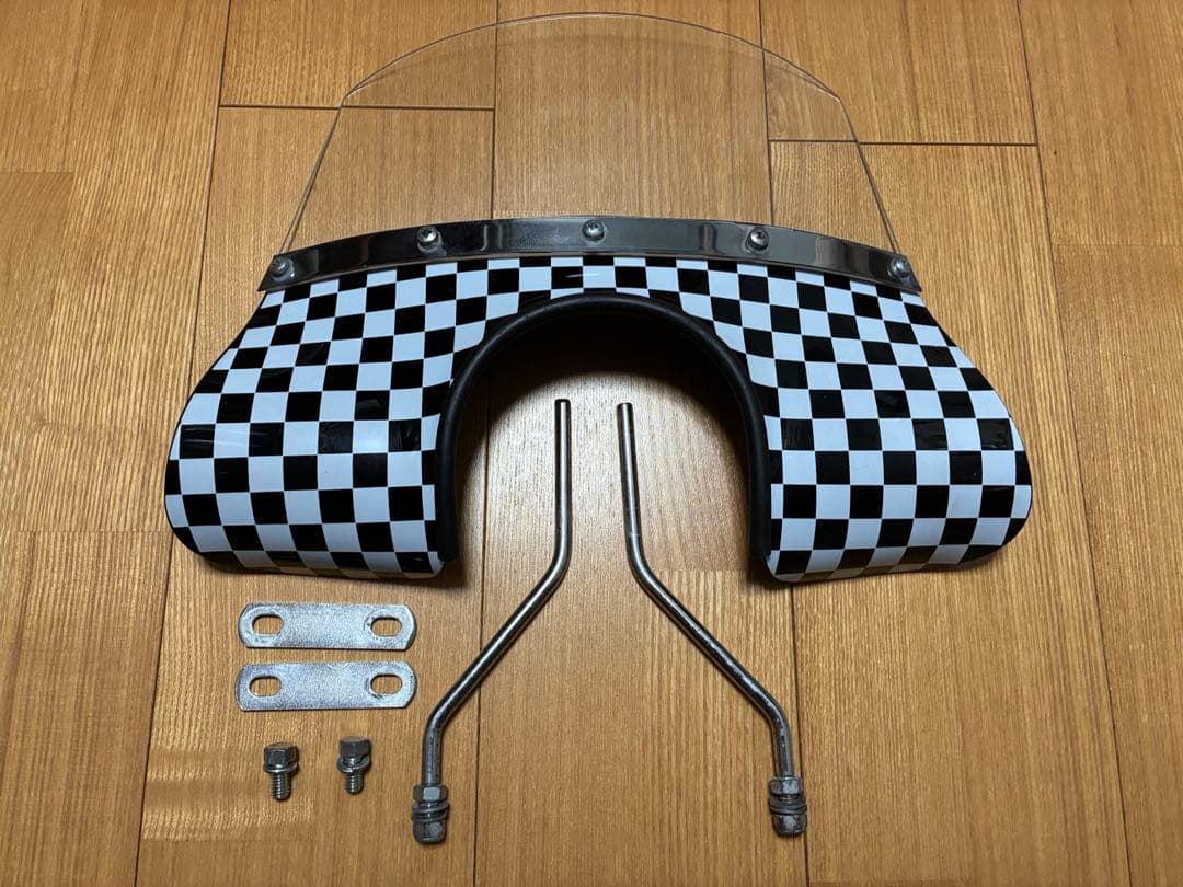 ベスパ vespa 50 100 風防(チェッカー ウィンドシールド付き)