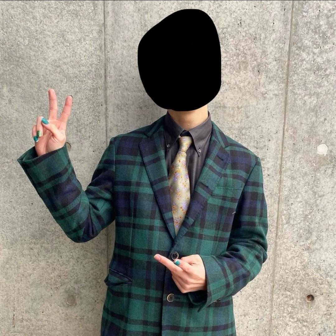 MSGM メンズスーツ　セットアップ　ブラックウォッチ／チェック柄