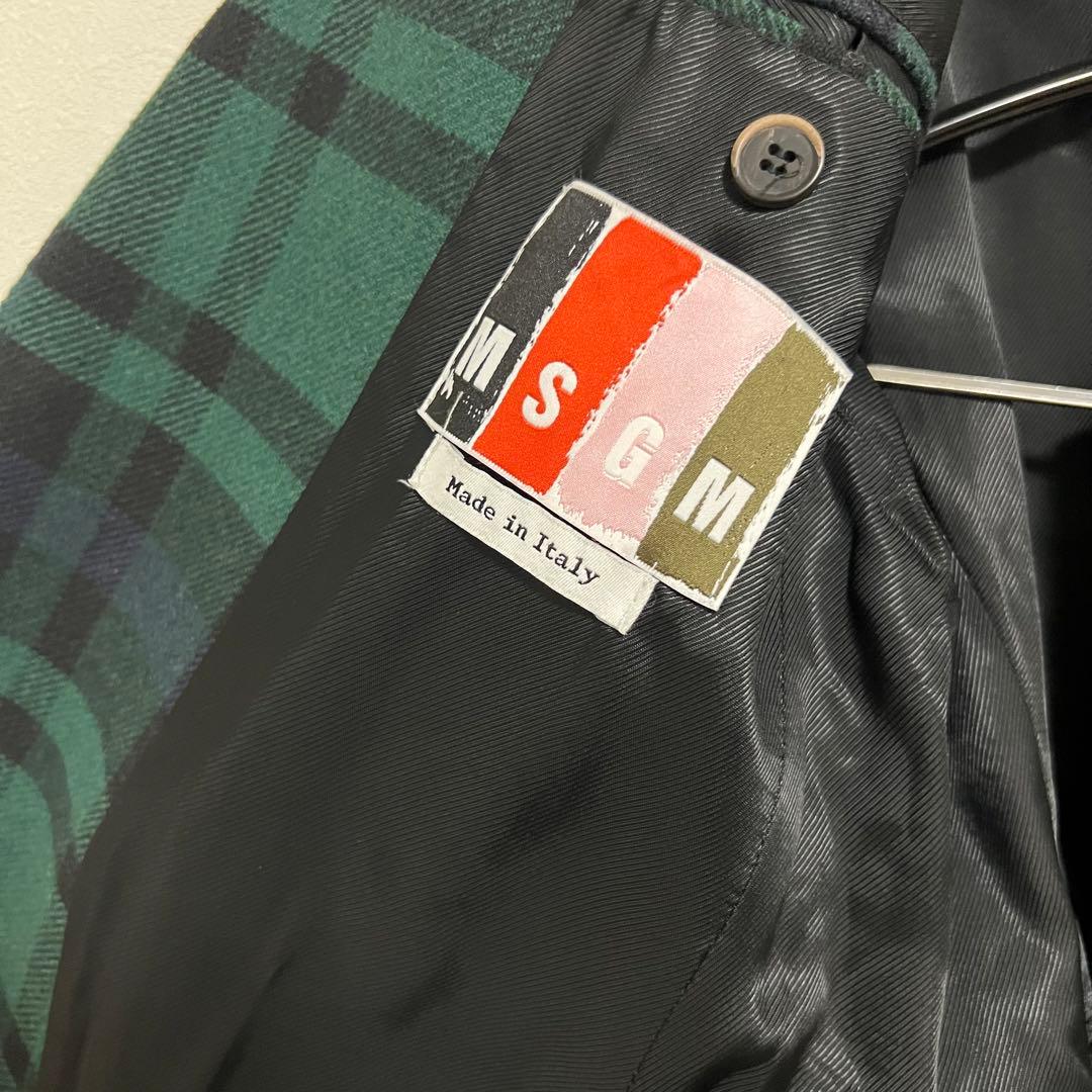 MSGM メンズスーツ　セットアップ　ブラックウォッチ／チェック柄