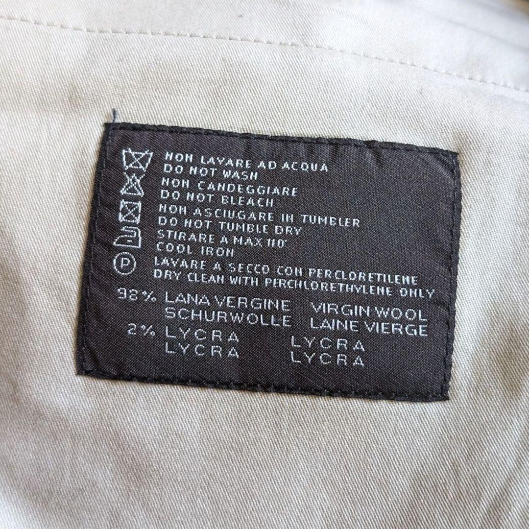 美品 PT01 千鳥格子 ストレッチ 秋冬ウール スラックス 48 ネイビー