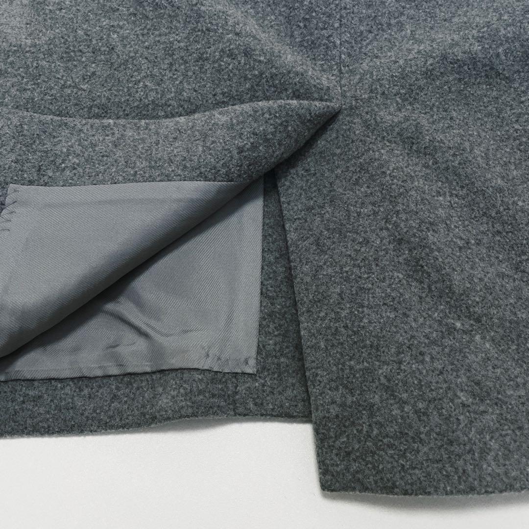 〖ebonyivory〗グレー チェスターコート F コクーン カシミヤ混