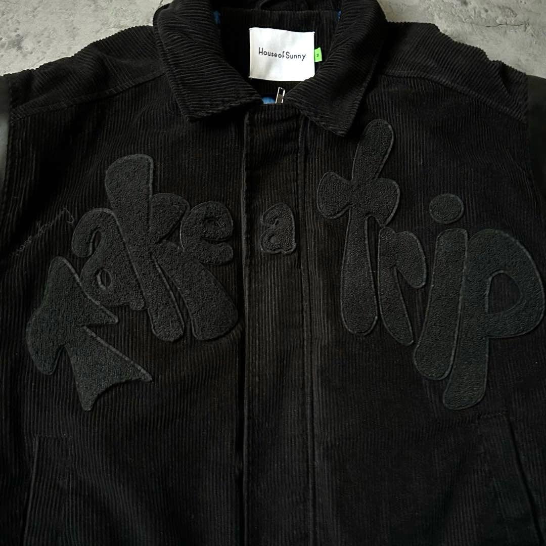 極美品 house of sunny 切り替え フェイクレザー スタジャン 黒