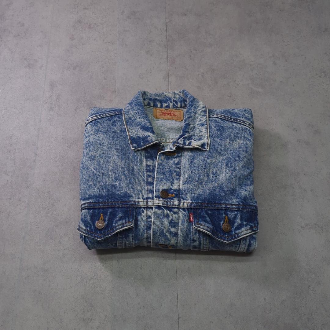 90s USA製 Levi's 70507 L ケミカルウォッシュ デニム