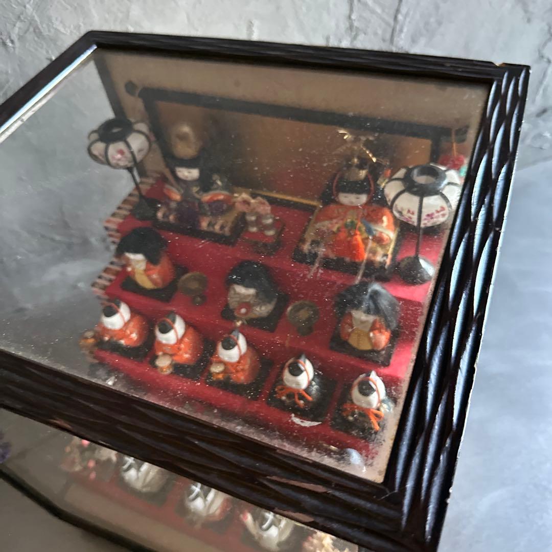 最終お値下げ❣️希少品ヴィンテージ　ミニお雛様5段飾り　木目込み人形