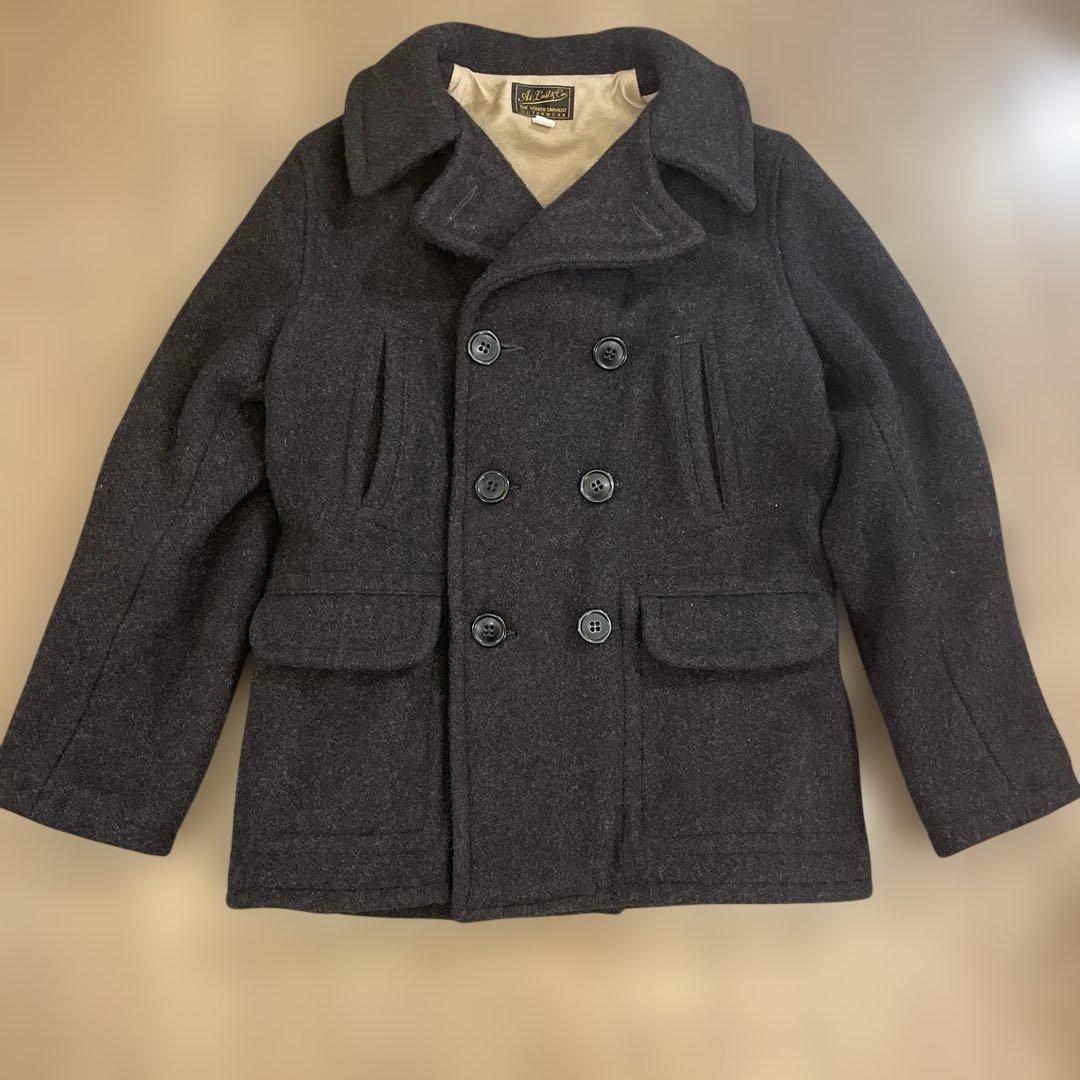 At last&co ウールピーコートジャケット デニムアットラストホースハイド