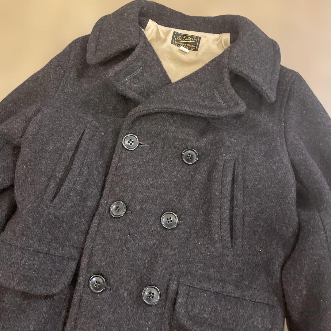 At last&co ウールピーコートジャケット デニムアットラストホースハイド