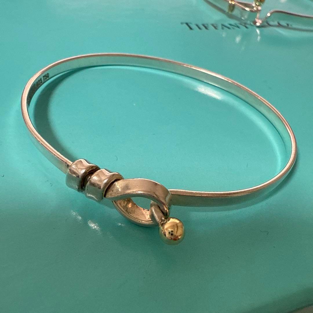 美品Tiffany ティファニー ラブノット フック＆アイ バングル
