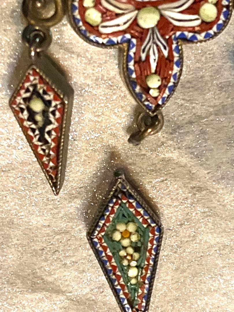 イタリア製、ヴィンテージ、マイクロモザイクペンダント