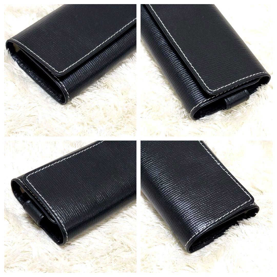 極美品 ホワイトハウスコックス 6連 キーケース リング ブラック ゴールド金具