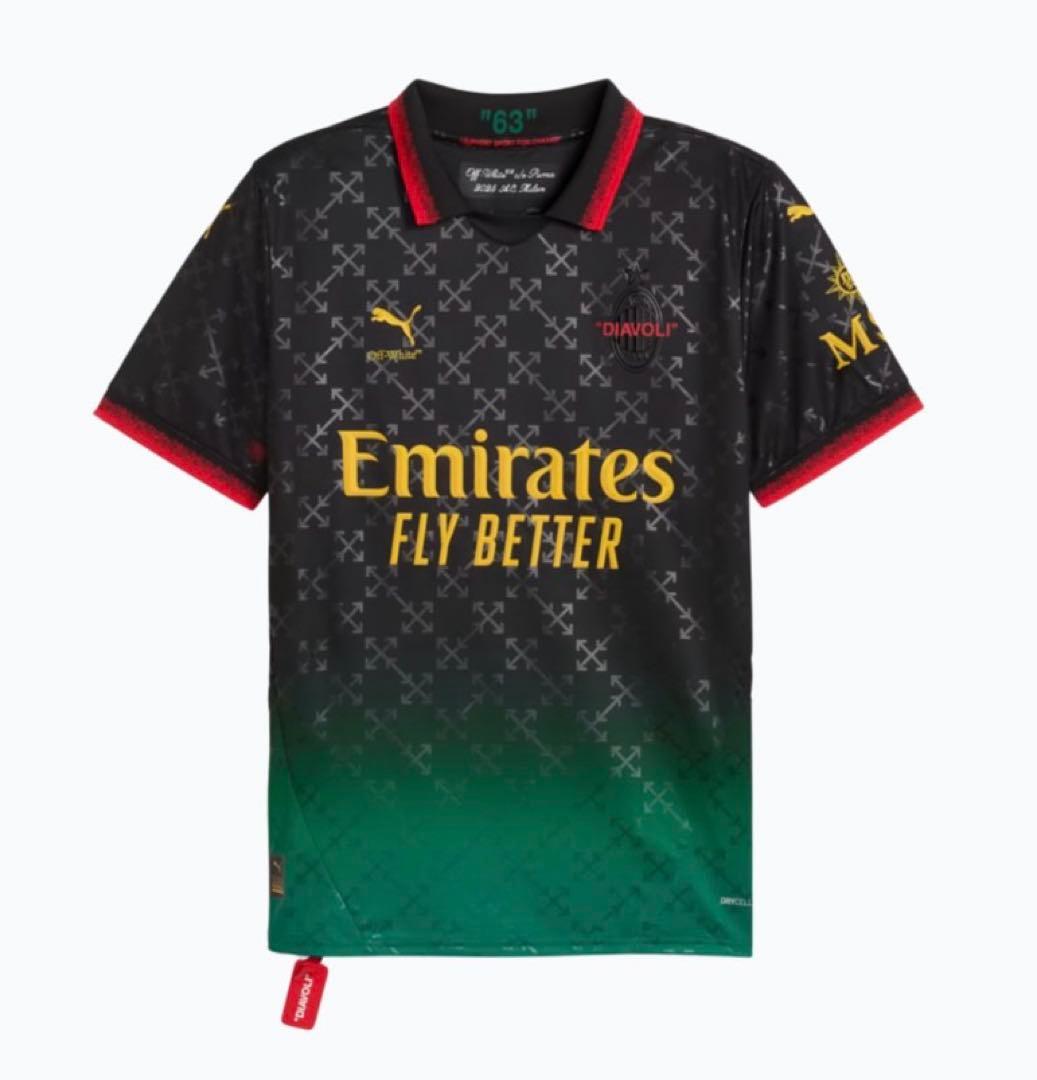 24-25 ACミラン×Off-White 4th ユニフォーム　Sサイズ