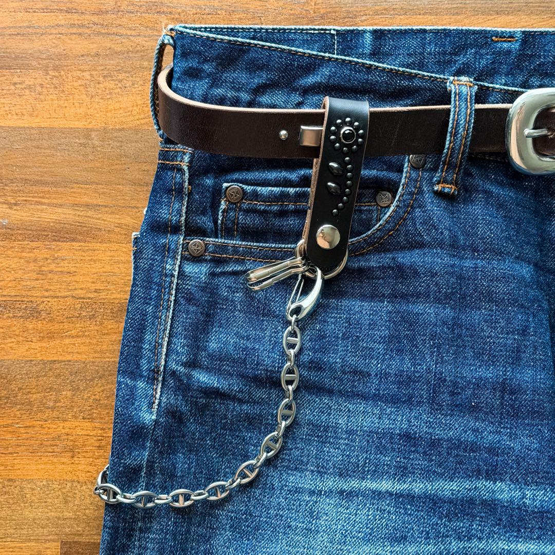 スタッズウォレットチェーンフラワー　クロムエクセル　アンカー