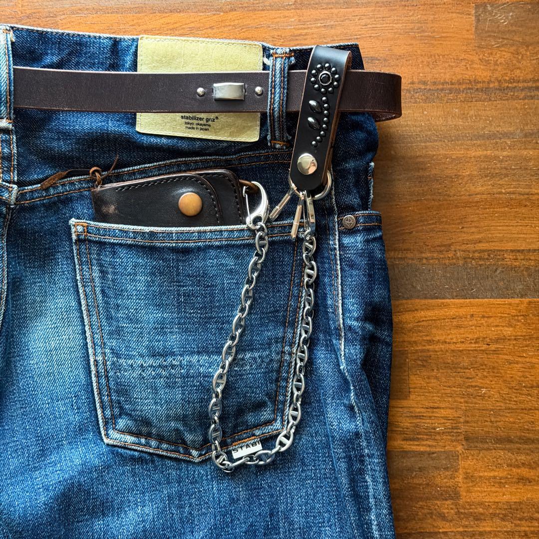 スタッズウォレットチェーンフラワー　クロムエクセル　アンカー