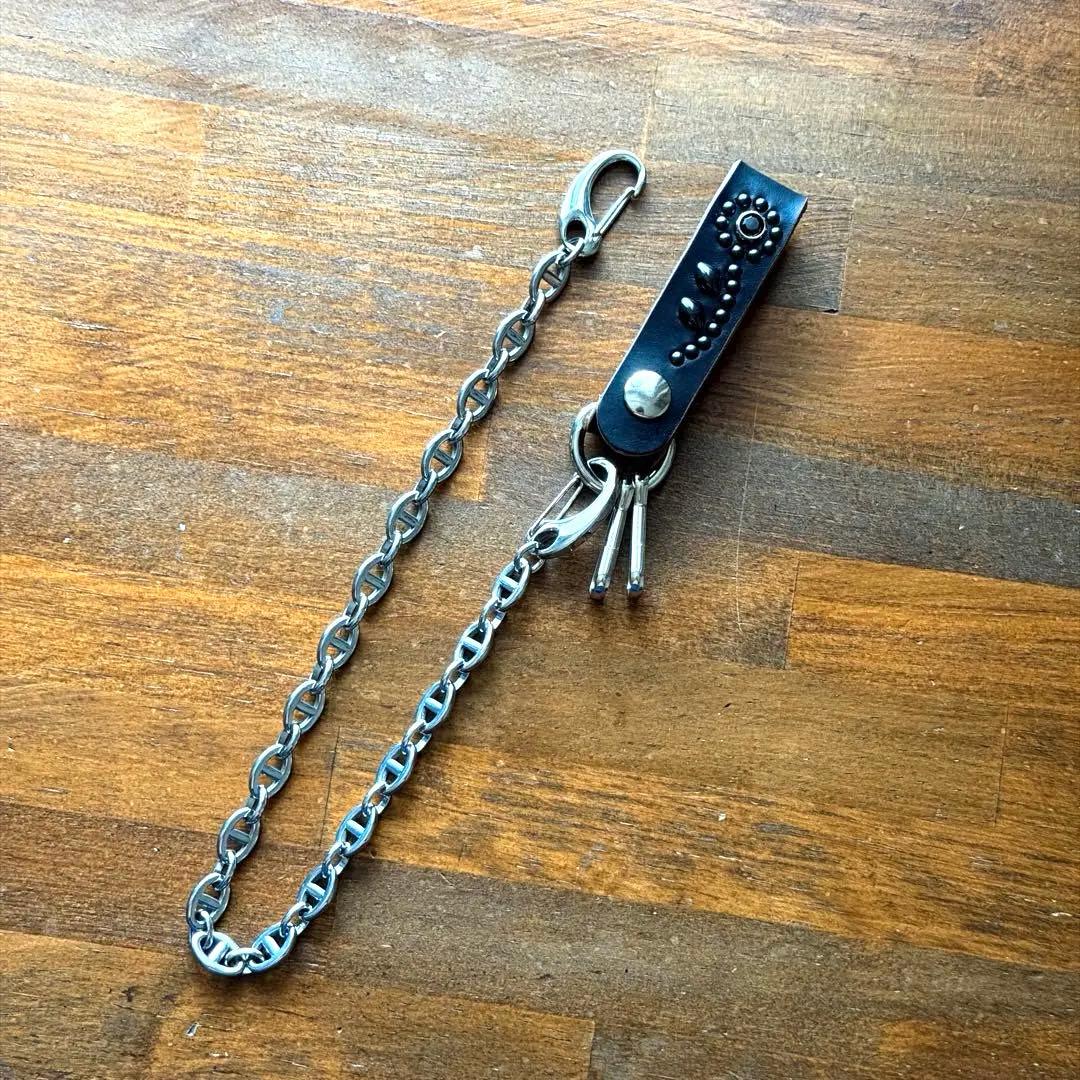 スタッズウォレットチェーンフラワー　クロムエクセル　アンカー