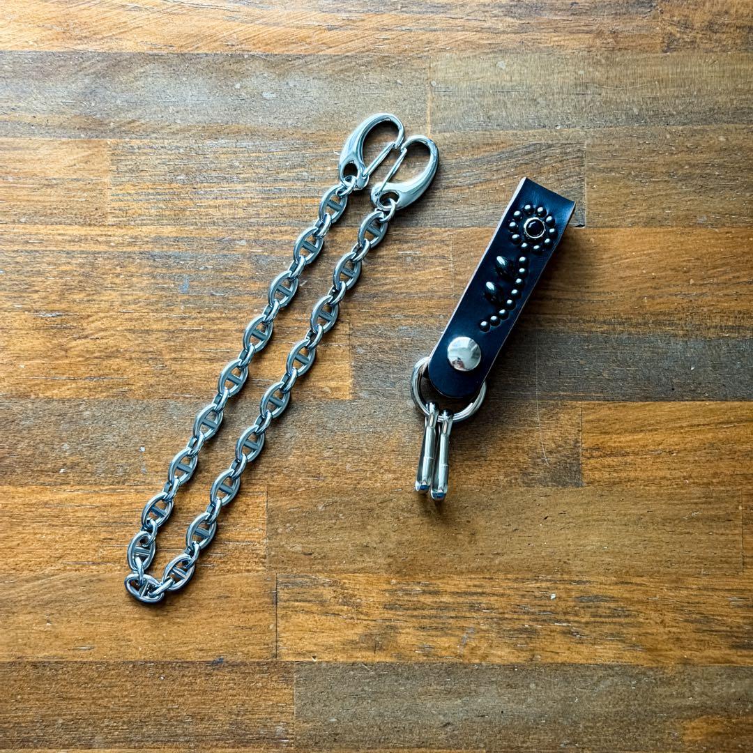 スタッズウォレットチェーンフラワー　クロムエクセル　アンカー