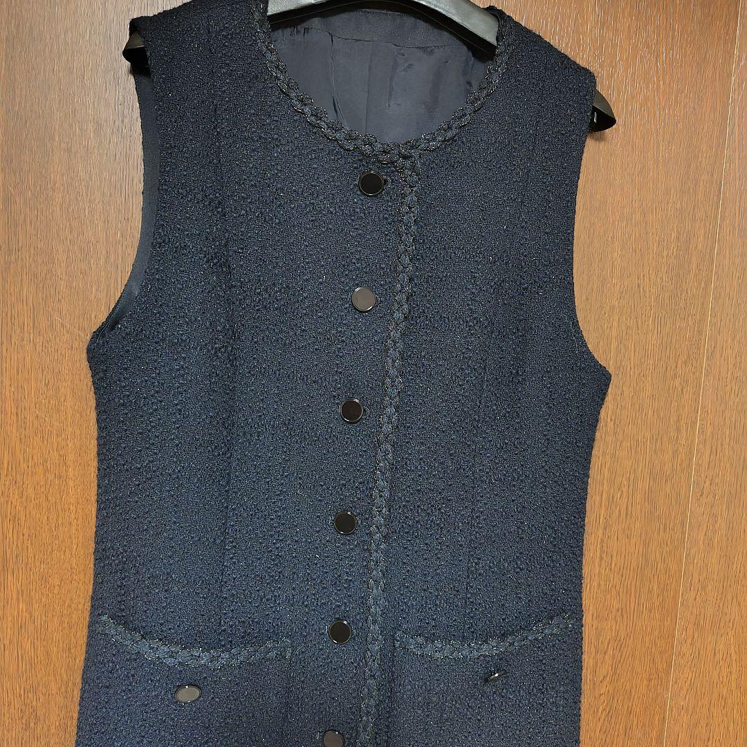 ANAYI　ラメスラブツイードジレワンピース