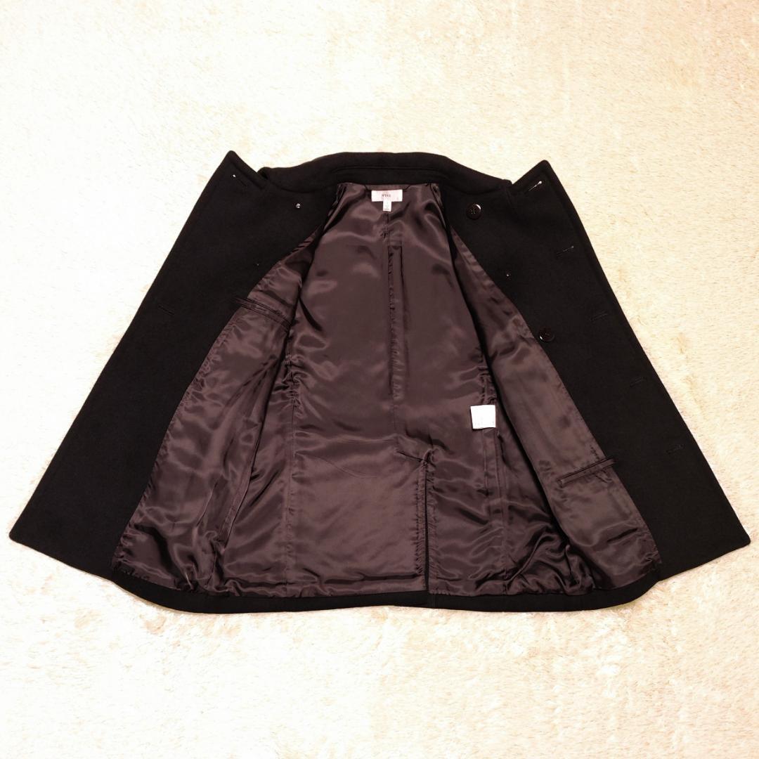 HYKE 8B ピーコート ブラック 日本製 ウールコート