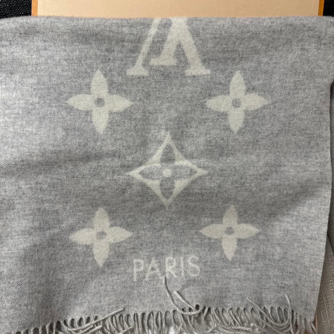 LOUIS VUITTON カシミヤ マフラー グレー