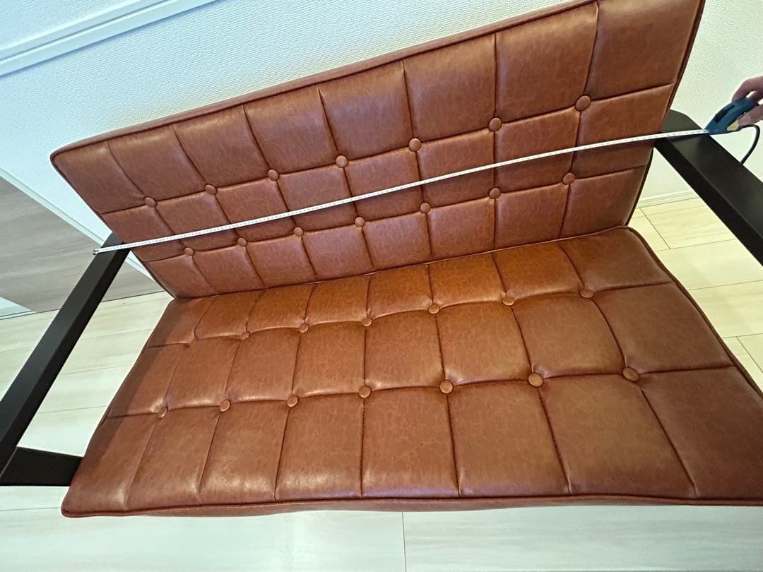 h2ddes 【送料込み】2人掛け ソファー 合皮 レザー調 ブラウン