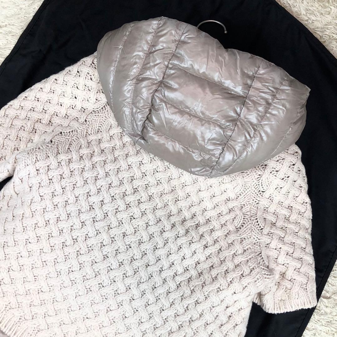 希少デザイン ヘルノ 2way ダウンベスト ニット 取外し可 グレージュ 42