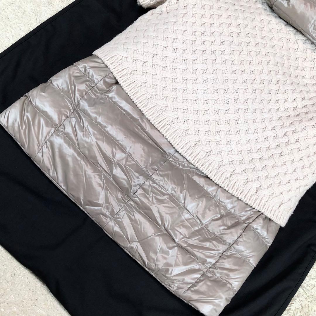 希少デザイン ヘルノ 2way ダウンベスト ニット 取外し可 グレージュ 42