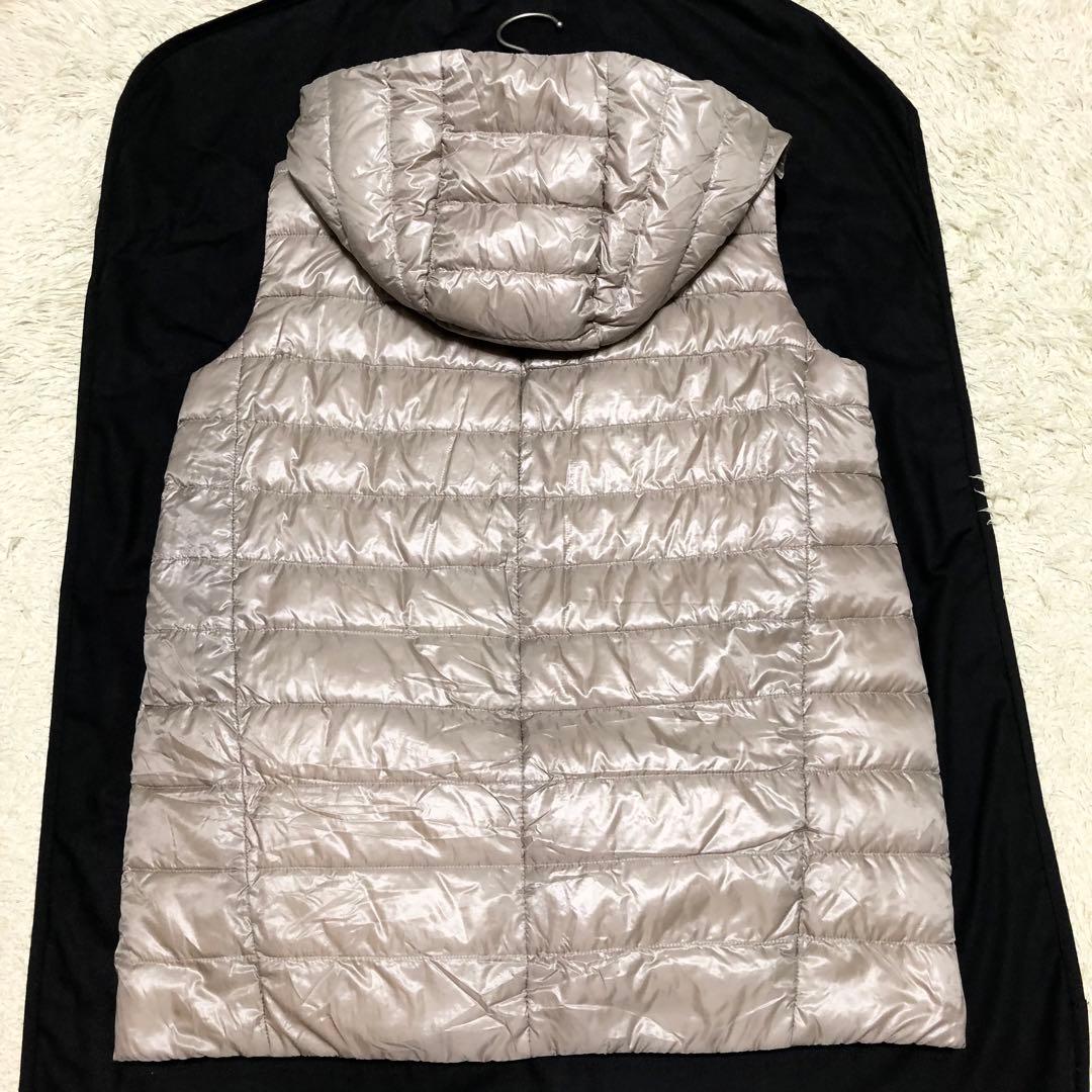 希少デザイン ヘルノ 2way ダウンベスト ニット 取外し可 グレージュ 42