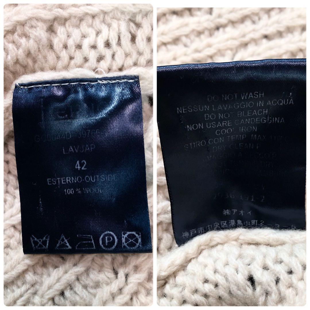 希少デザイン ヘルノ 2way ダウンベスト ニット 取外し可 グレージュ 42