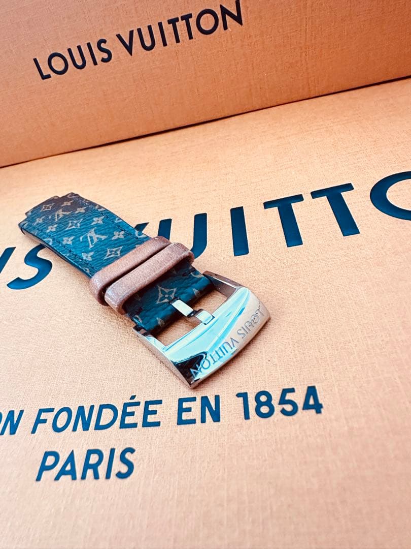 [美品]ルイヴィトン タンブール モノグラム ブラウン レザーベルト (L)