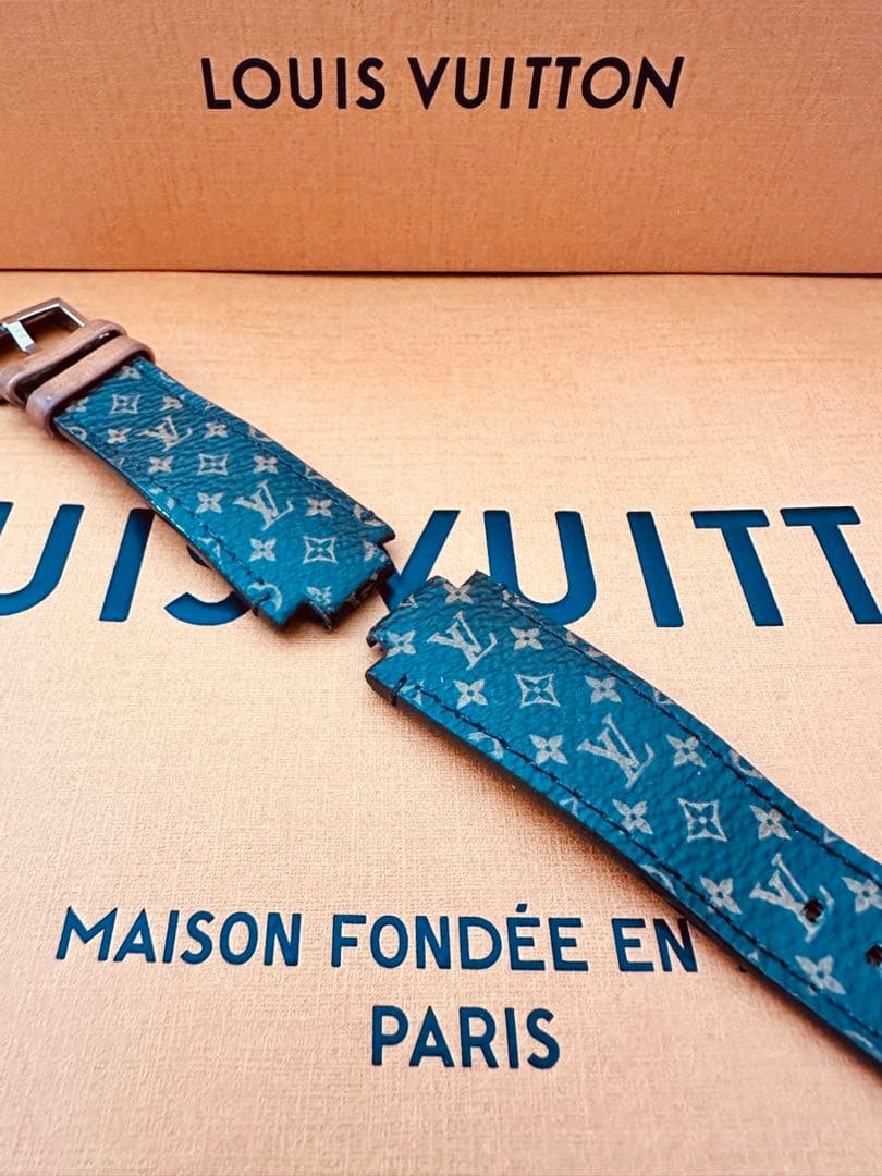 [美品]ルイヴィトン タンブール モノグラム ブラウン レザーベルト (L)