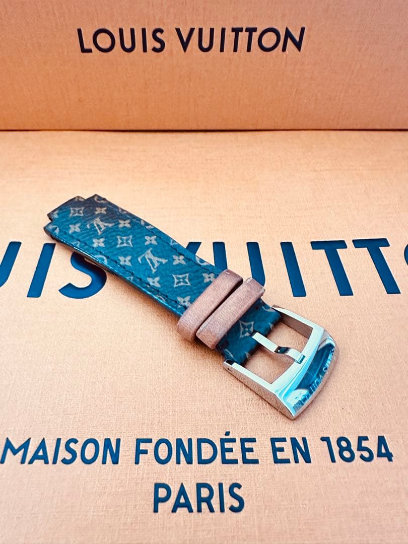 [美品]ルイヴィトン タンブール モノグラム ブラウン レザーベルト (L)