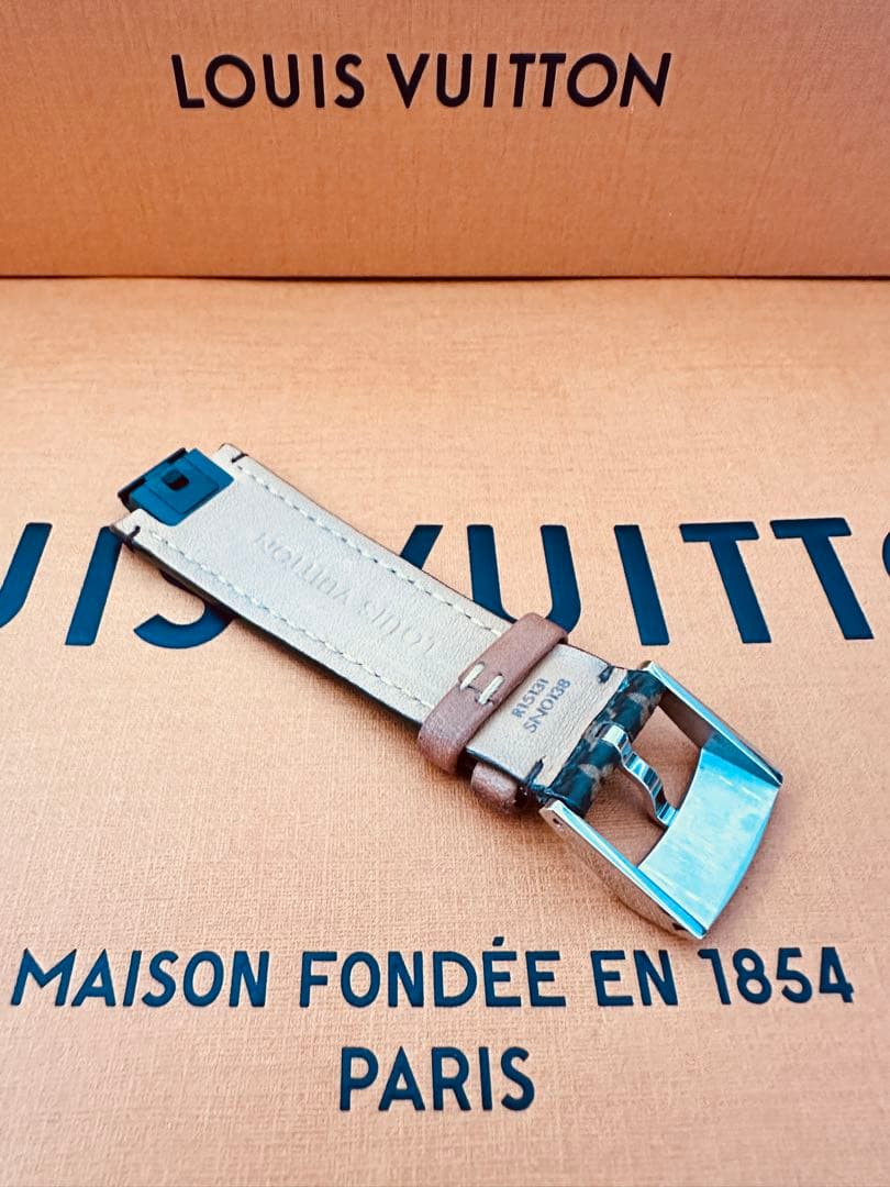 [美品]ルイヴィトン タンブール モノグラム ブラウン レザーベルト (L)