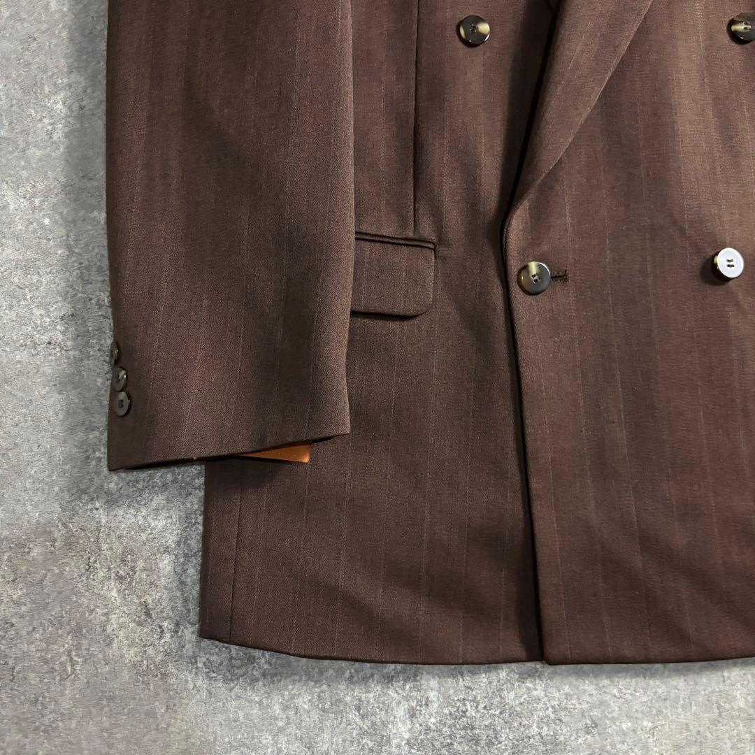 【vintage】セットアップ ダブルスーツ クラシックブラウン 極上ウール