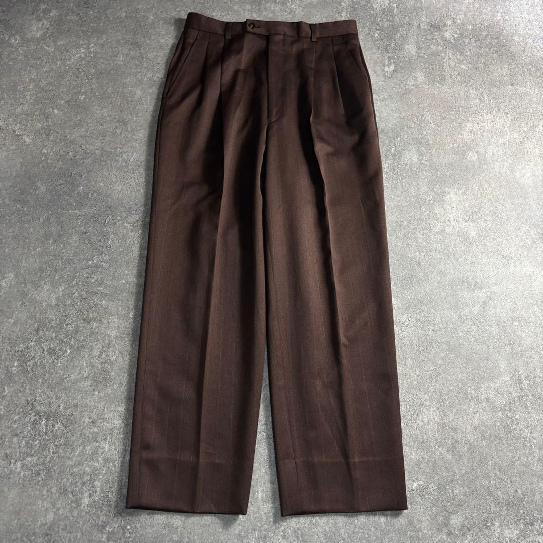 【vintage】セットアップ ダブルスーツ クラシックブラウン 極上ウール