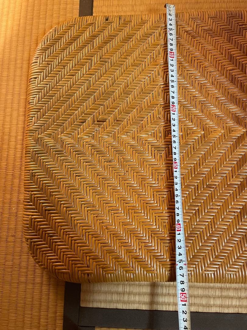 折りたたみ座椅子ラタン在庫2有りハイバックチェア　高60㎝、座面奥行49、横48