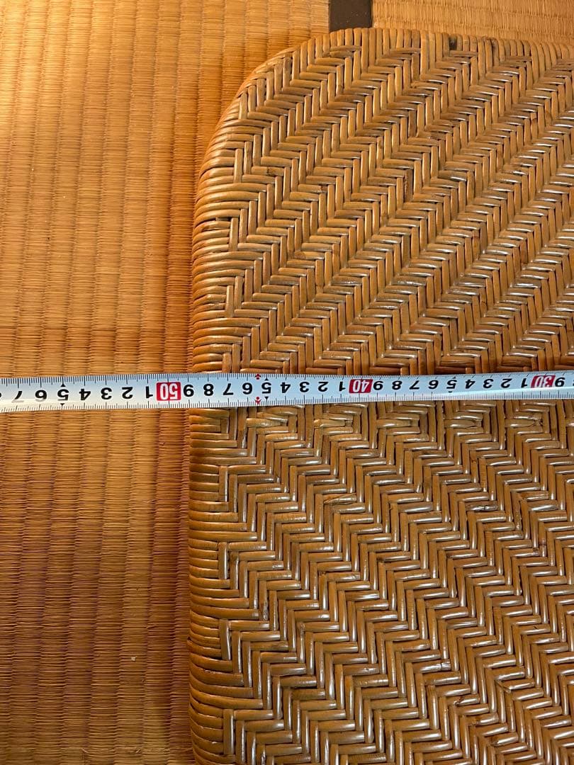 折りたたみ座椅子ラタン在庫2有りハイバックチェア　高60㎝、座面奥行49、横48