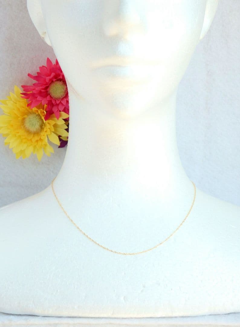 THYR　k10ネックレス　スクリューチェーン　1.1㎜幅　華奢