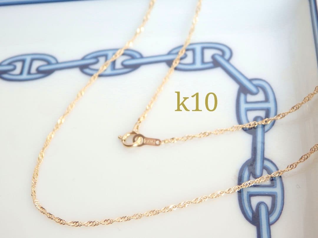 THYR　k10ネックレス　スクリューチェーン　1.1㎜幅　華奢