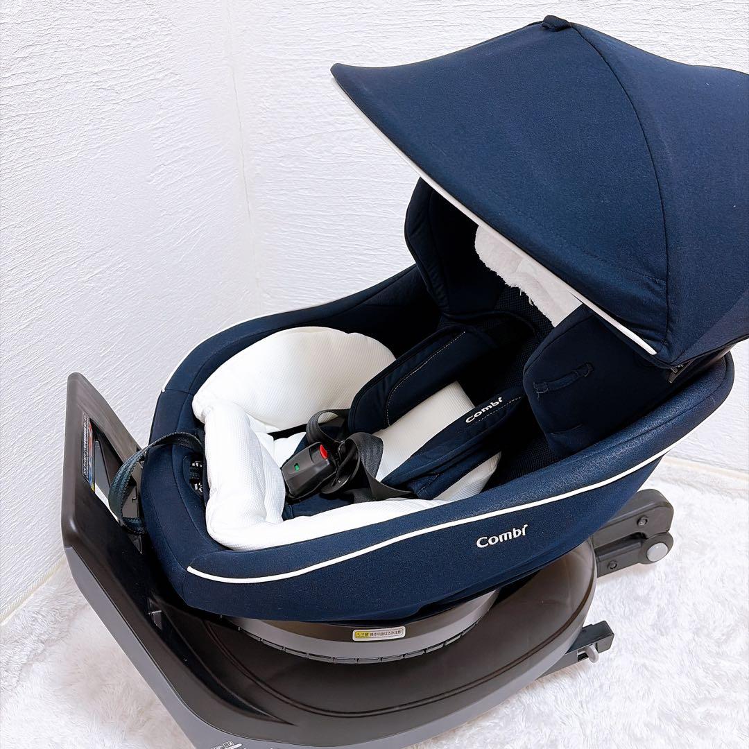 【美品】 コンビ チャイルドシート クルムーヴ スマート ネイビーISOFIX