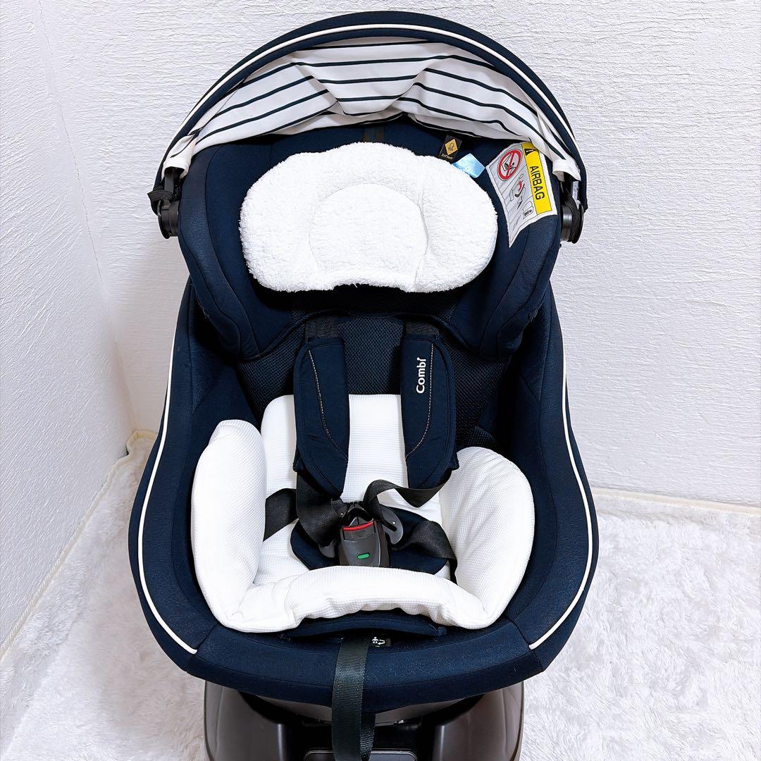 【美品】 コンビ チャイルドシート クルムーヴ スマート ネイビーISOFIX