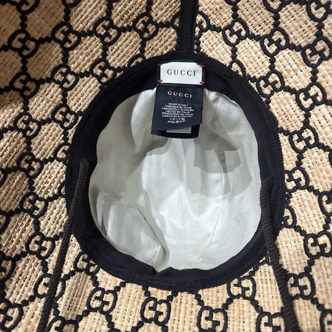 GUCCI GGパターン 麦わら帽子