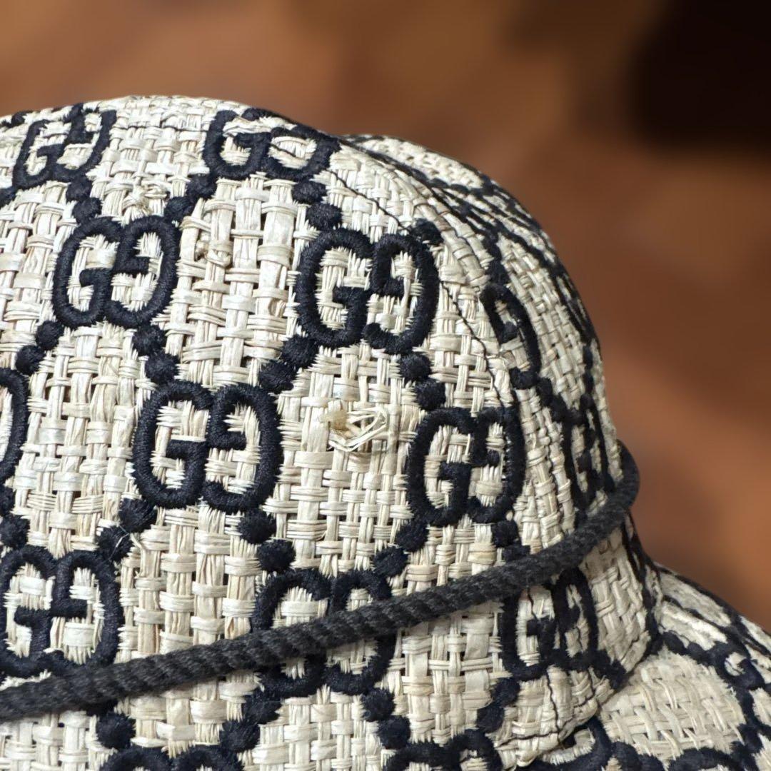 GUCCI GGパターン 麦わら帽子