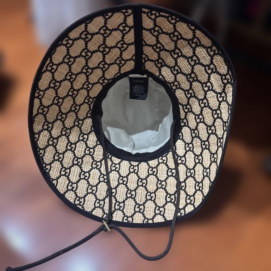 GUCCI GGパターン 麦わら帽子