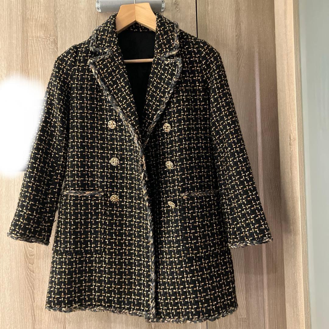 CHANEL　ツイード ダブルブレスト チェスターコート