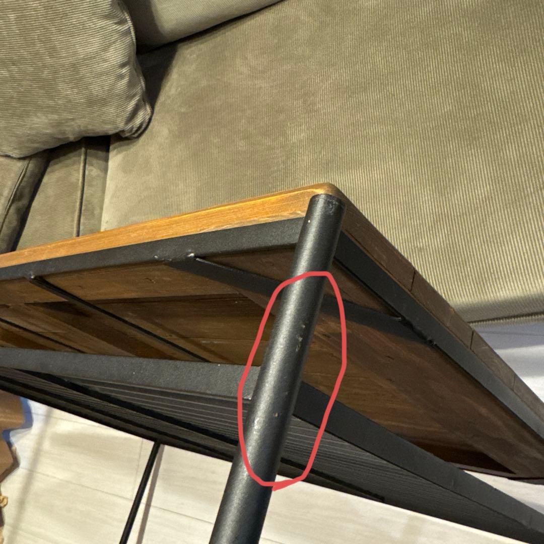 ダークブラウン木製ローテーブル