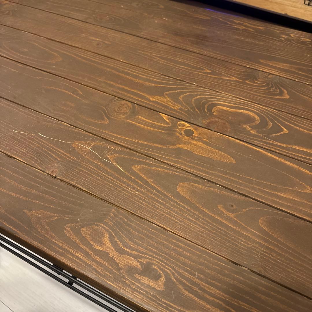 ダークブラウン木製ローテーブル